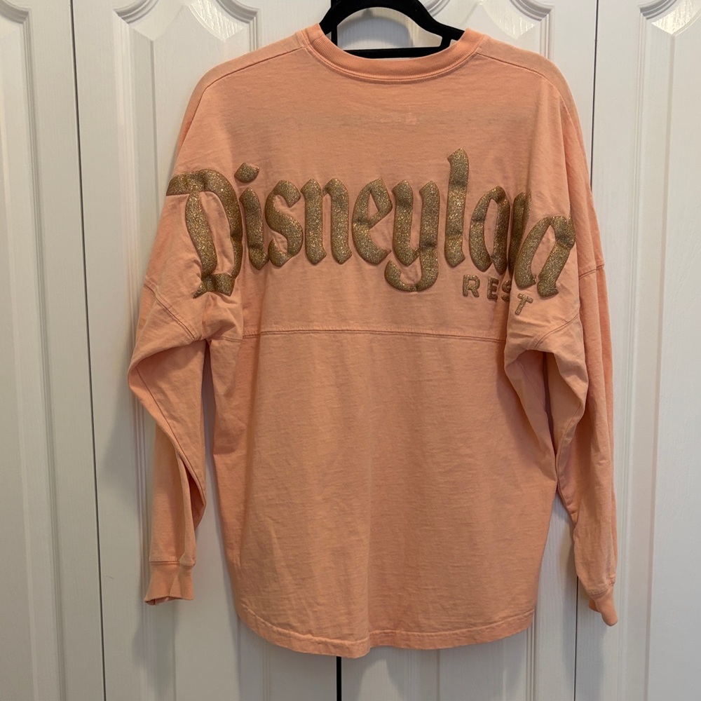 Disneyland Spirit Jersey Peach Rose Gold Long Sleeve Tee S
